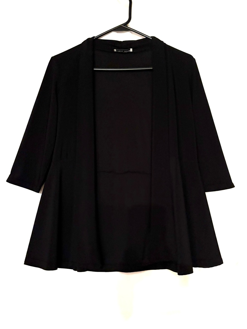 Carol Rose Black Open-Front Draped Blazer